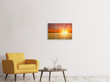 Laden Sie das Bild in den Galerie-Viewer, Leinwandbild 3-teilig Der Sonnenuntergang