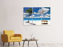Laden Sie das Bild in den Galerie-Viewer, Leinwandbild 3-teilig Strand an der blauen Lagune