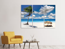 Laden Sie das Bild in den Galerie-Viewer, Leinwandbild 3-teilig Strand an der blauen Lagune