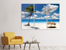 Laden Sie das Bild in den Galerie-Viewer, Leinwandbild 3-teilig Strand an der blauen Lagune