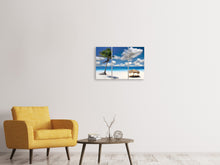 Laden Sie das Bild in den Galerie-Viewer, Leinwandbild 3-teilig Strand an der blauen Lagune