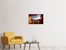 Laden Sie das Bild in den Galerie-Viewer, Leinwandbild 3-teilig Sonnenuntergang vor der Höhle