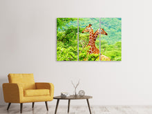 Laden Sie das Bild in den Galerie-Viewer, Leinwandbild 3-teilig Giraffenliebe