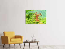 Laden Sie das Bild in den Galerie-Viewer, Leinwandbild 3-teilig Giraffenliebe
