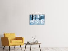 Laden Sie das Bild in den Galerie-Viewer, Leinwandbild 3-teilig Der Wald ohne Spuren im Schnee