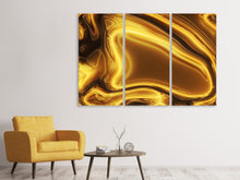 Laden Sie das Bild in den Galerie-Viewer, Leinwandbild 3-teilig Abstrakt Flüssiges Gold