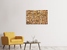 Laden Sie das Bild in den Galerie-Viewer, Leinwandbild 3-teilig Holzstämme