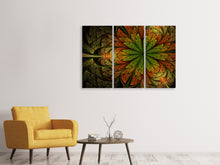 Laden Sie das Bild in den Galerie-Viewer, Leinwandbild 3-teilig Abstraktes Blumenmuster