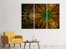 Laden Sie das Bild in den Galerie-Viewer, Leinwandbild 3-teilig Abstraktes Blumenmuster