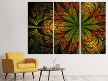 Laden Sie das Bild in den Galerie-Viewer, Leinwandbild 3-teilig Abstraktes Blumenmuster