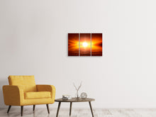 Laden Sie das Bild in den Galerie-Viewer, Leinwandbild 3-teilig Glühender Sonnenuntergang