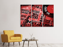 Laden Sie das Bild in den Galerie-Viewer, Leinwandbild 3-teilig Writings Music Grunge