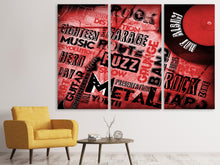 Laden Sie das Bild in den Galerie-Viewer, Leinwandbild 3-teilig Writings Music Grunge