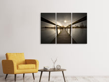 Laden Sie das Bild in den Galerie-Viewer, Leinwandbild 3-teilig Die Holzbrücke