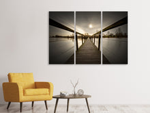 Laden Sie das Bild in den Galerie-Viewer, Leinwandbild 3-teilig Die Holzbrücke