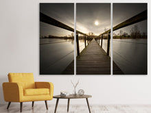Laden Sie das Bild in den Galerie-Viewer, Leinwandbild 3-teilig Die Holzbrücke