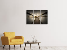 Laden Sie das Bild in den Galerie-Viewer, Leinwandbild 3-teilig Die Holzbrücke