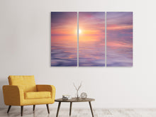 Laden Sie das Bild in den Galerie-Viewer, Leinwandbild 3-teilig Sonnenuntergang auf See