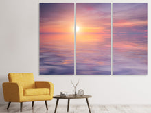 Laden Sie das Bild in den Galerie-Viewer, Leinwandbild 3-teilig Sonnenuntergang auf See