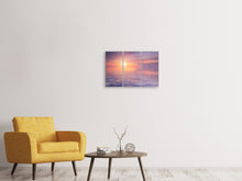 Laden Sie das Bild in den Galerie-Viewer, Leinwandbild 3-teilig Sonnenuntergang auf See