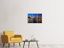 Laden Sie das Bild in den Galerie-Viewer, Leinwandbild 3-teilig Skyline Manhattan im Lichtermeer