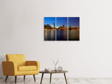 Laden Sie das Bild in den Galerie-Viewer, Leinwandbild 3-teilig Skyline Manhattan im Lichtermeer