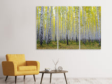 Laden Sie das Bild in den Galerie-Viewer, Leinwandbild 3-teilig Herbstlicher Birkenwald