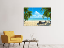 Laden Sie das Bild in den Galerie-Viewer, Leinwandbild 3-teilig Strandparadies