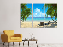 Laden Sie das Bild in den Galerie-Viewer, Leinwandbild 3-teilig Strandparadies