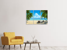 Laden Sie das Bild in den Galerie-Viewer, Leinwandbild 3-teilig Strandparadies