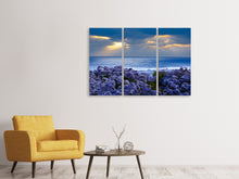 Laden Sie das Bild in den Galerie-Viewer, Leinwandbild 3-teilig Der Lavendel und das Meer