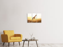 Laden Sie das Bild in den Galerie-Viewer, Leinwandbild 3-teilig Die Giraffe