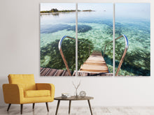 Laden Sie das Bild in den Galerie-Viewer, Leinwandbild 3-teilig Bad im Meer