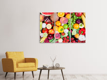 Laden Sie das Bild in den Galerie-Viewer, Leinwandbild 3-teilig Frisches Obst