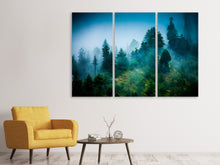 Laden Sie das Bild in den Galerie-Viewer, Leinwandbild 3-teilig Geheimnisvoller Wald