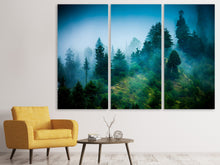 Laden Sie das Bild in den Galerie-Viewer, Leinwandbild 3-teilig Geheimnisvoller Wald