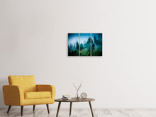Laden Sie das Bild in den Galerie-Viewer, Leinwandbild 3-teilig Geheimnisvoller Wald