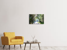 Laden Sie das Bild in den Galerie-Viewer, Leinwandbild 3-teilig Sonniger Waldweg