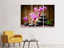 Laden Sie das Bild in den Galerie-Viewer, Leinwandbild 3-teilig Wellness-Steine