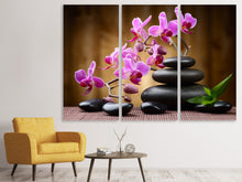 Laden Sie das Bild in den Galerie-Viewer, Leinwandbild 3-teilig Wellness-Steine