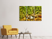 Laden Sie das Bild in den Galerie-Viewer, Leinwandbild 3-teilig Wasserfall im Wald