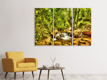 Laden Sie das Bild in den Galerie-Viewer, Leinwandbild 3-teilig Wasserfall im Wald