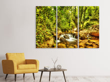 Laden Sie das Bild in den Galerie-Viewer, Leinwandbild 3-teilig Wasserfall im Wald