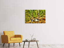 Laden Sie das Bild in den Galerie-Viewer, Leinwandbild 3-teilig Wasserfall im Wald
