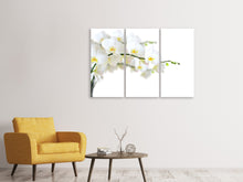 Laden Sie das Bild in den Galerie-Viewer, Leinwandbild 3-teilig Weisse Orchideen
