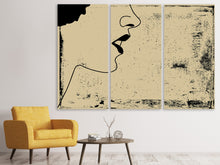 Laden Sie das Bild in den Galerie-Viewer, Leinwandbild 3-teilig Frauenportrait im Grungestil