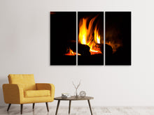 Laden Sie das Bild in den Galerie-Viewer, Leinwandbild 3-teilig Der Kamin