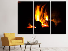 Laden Sie das Bild in den Galerie-Viewer, Leinwandbild 3-teilig Der Kamin