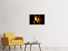 Laden Sie das Bild in den Galerie-Viewer, Leinwandbild 3-teilig Der Kamin