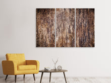 Laden Sie das Bild in den Galerie-Viewer, Leinwandbild 3-teilig Retro-Holz